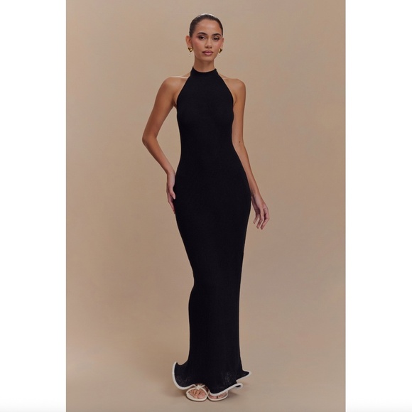 Meshki Melodie Halter Knit Maxi Dress